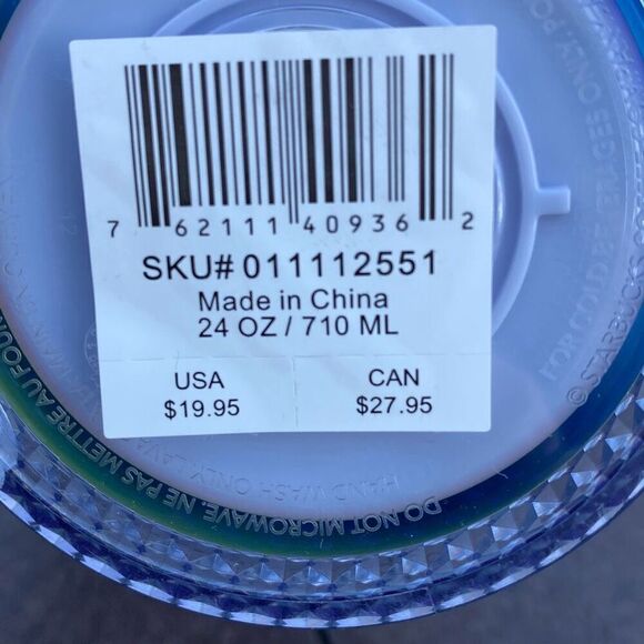 Starbucks limited edition rainbow tumbler 24 oz studded cup with straw - Picture 5 of 6